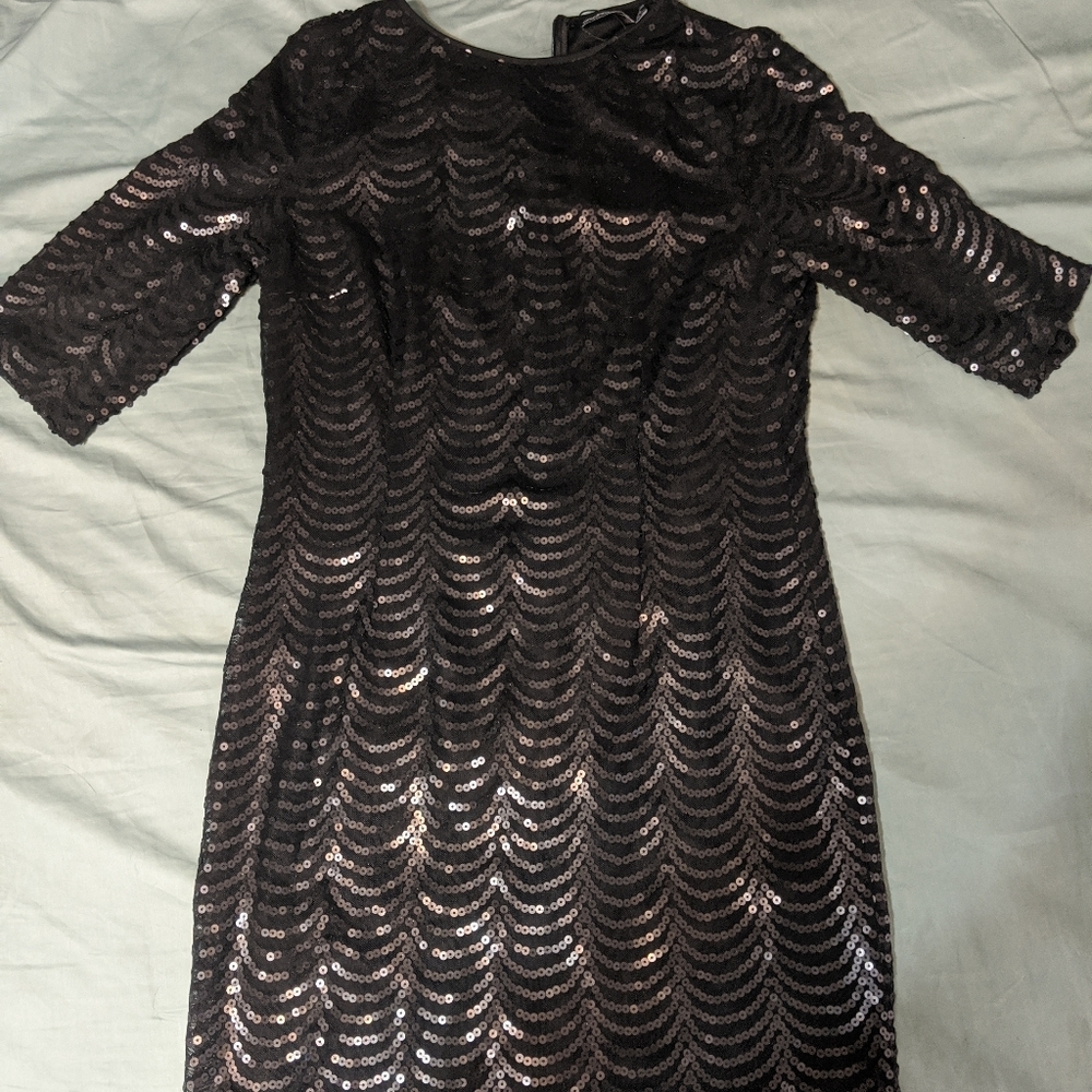 Black sequin mini dress